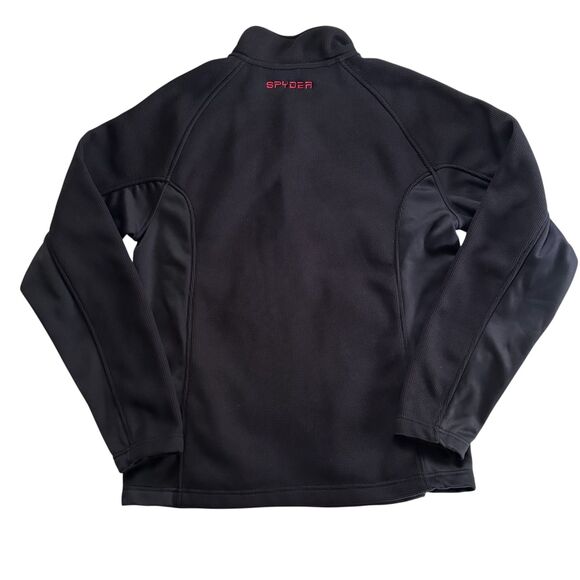 Spyder Men’s Black Red Half Zip Pullover Jacket Fleece Lined Size M - Picture 2 of 6